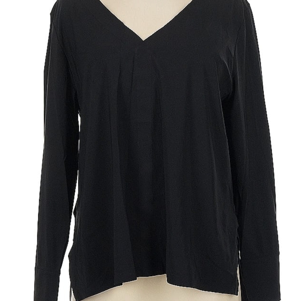 ADAY Black Something Tailored Med Long Sleeve Blouse
